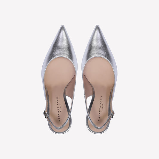 Lavinia slingback pumps silver leather  - Argento | Roberto Festa