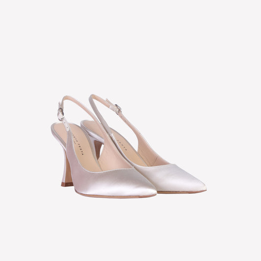 Lavinia slingback pumps pearl satin - Bridal Shoes | Roberto Festa