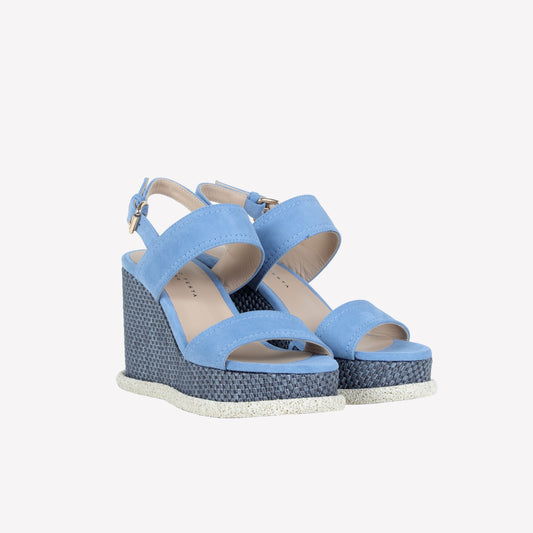 SANDAL WITH WEDGE IN LUNA SUEDE ROSA  - Products | Roberto Festa