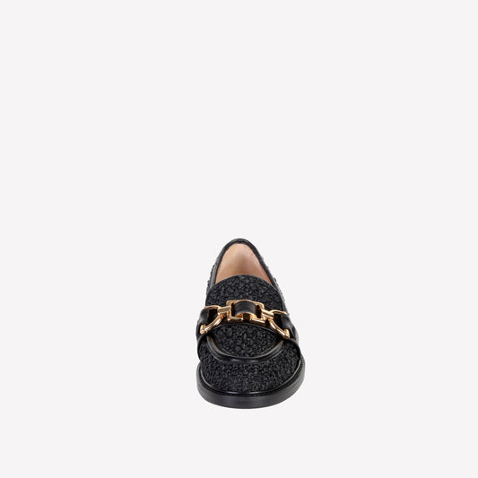 ADELLE HORSEBIT LOAFER IN BLACK BOUCLÉ - Nero | Roberto Festa