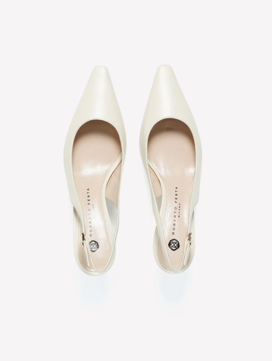SLINGBACK IN NAPPA CREAM ADISA - Beige | Roberto Festa