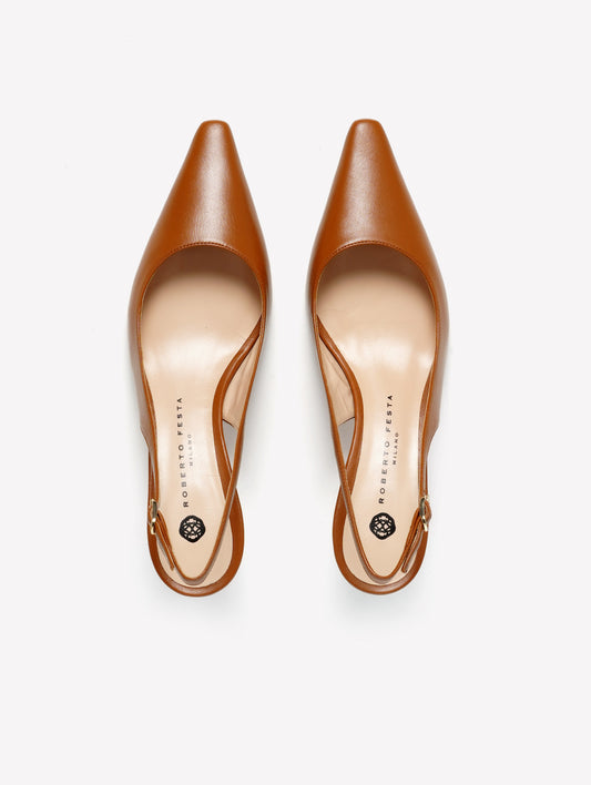 SLINGBACK IN NAPPA CUOIO ADISA - Marrone | Roberto Festa