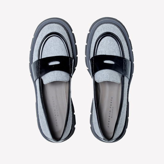 WOOL FABRIC LOAFER ALIAH - Grigio | Roberto Festa