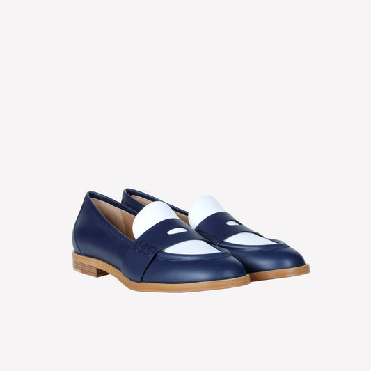 LOAFER IN BLU AND WHITE SOFTY ALIAH - Products | Roberto Festa