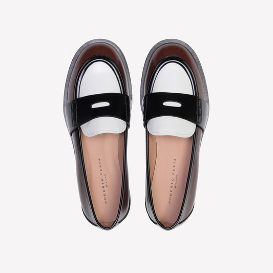 ALIAH LOAFER IN POLISHED CALFSKIN - Nero | Roberto Festa