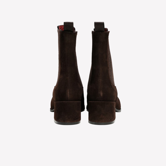 BEATLES IN SUEDE MORO WITH MEDIUM HEEL ALISSE - Marrone | Roberto Festa
