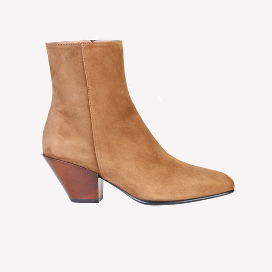 ALLIK ANKLE BOOT IN CIGAR BROWN SUEDE - Boots and Booties | Roberto Festa