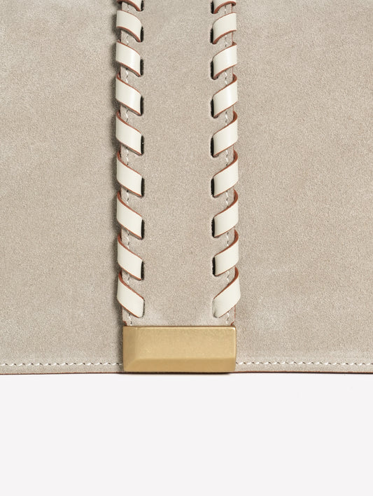 BORSA SPALLA IN CROSTA COLOR TAUPE CON CINTURA CENTRALE ALMA - Marrone | Roberto Festa