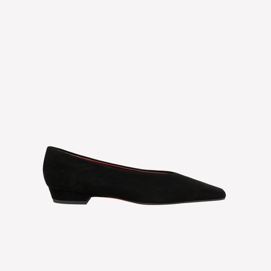 BLACK SUEDE POINTED BALLERINA AMER - Ballerina | Roberto Festa