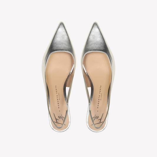 slingback in luxor silver arabel - Argento | Roberto Festa