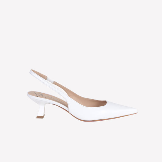 Arabel slingback pumps in white nappa leather   - Shoes | Roberto Festa