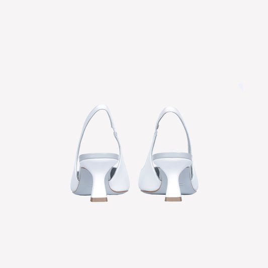 WHITE-COLORED LEATHER SLINGBACK WITH ICE DETAILS ARABEL - Bianco | Roberto Festa