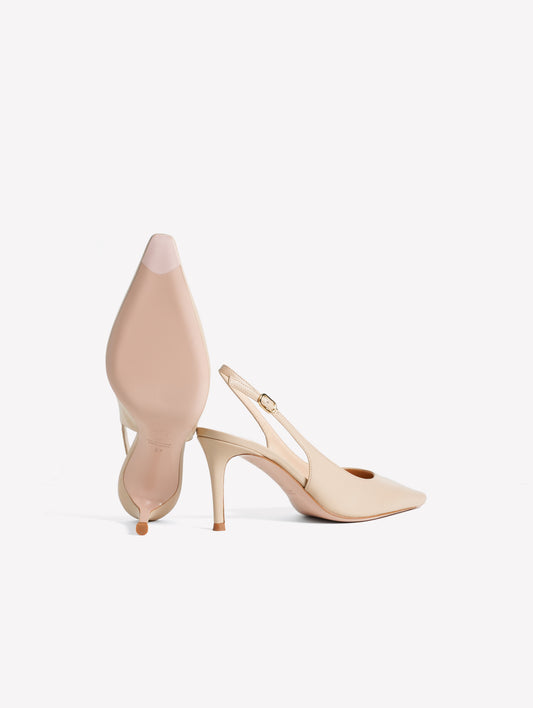 SLINGBACK IN NAPPA COLOR NUDE CON TACCO MEDIO ATLANTE - Beige | Roberto Festa