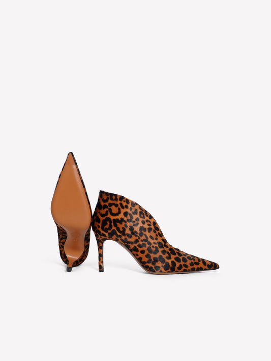 DÉCOLLETÉ IN CAVALLINO LEOPARDATO CON TACCO A SPILLO BARIA - Leopard | Roberto Festa