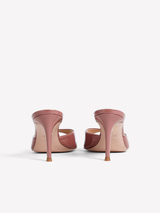 PHARD COLOR PATENT LEATHER MULE WITH MEDIUM HEEL BOA - Rosa | Roberto Festa
