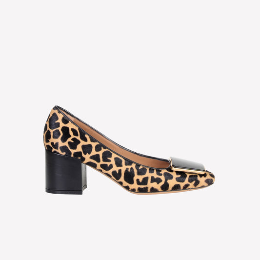 BRIGID ANIMALIER PUMP WITH BLACK NAPPA COATED BUCKLE - Pumps | Roberto Festa