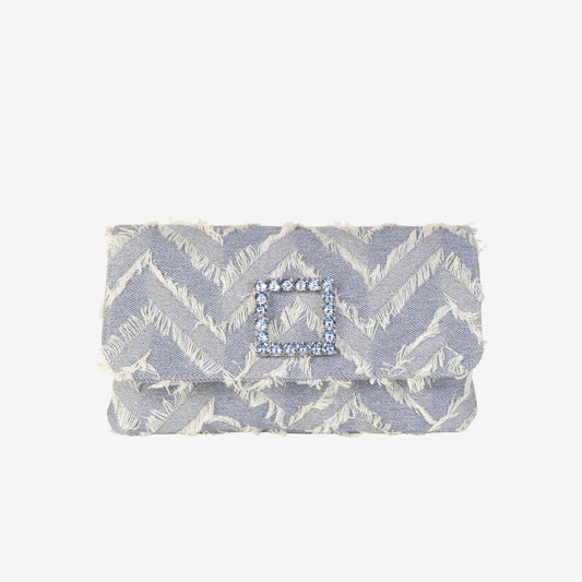 gwinet jeans fabric handbag with crystal accessory caprilux - Products | Roberto Festa