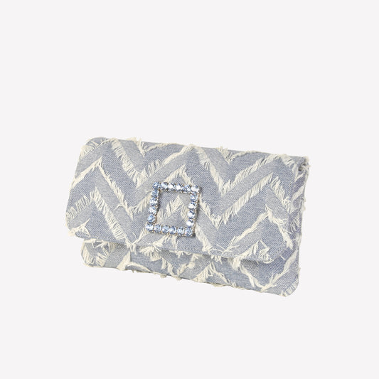 gwinet jeans fabric handbag with crystal accessory caprilux - Products | Roberto Festa