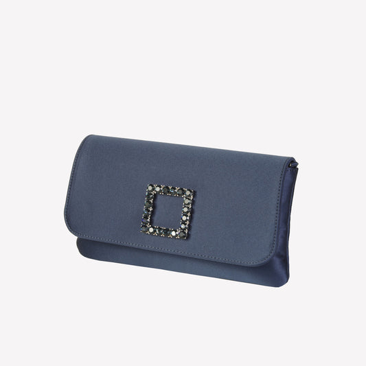 blue silk satin handbag with crystal accessory caprilux - Mix & Match | Roberto Festa