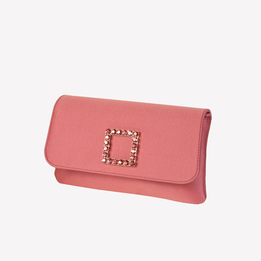 borsa in raso phard con accessorio strass capri lux - Rosa | Roberto Festa