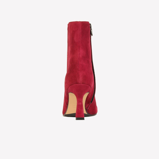 CARSA GOLD-EMBELLISHED ANKLE BOOT IN WINE SUEDE - red | Roberto Festa