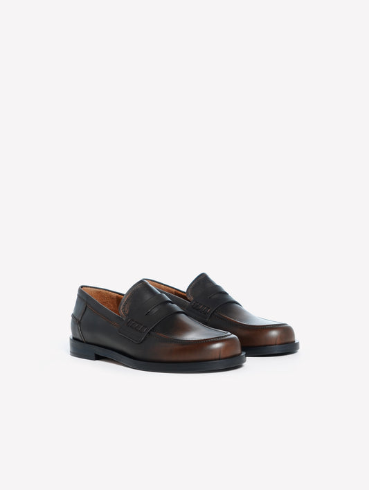 MOCASSINO IN PELLE MARRONE E NERO CATY - Marrone | Roberto Festa
