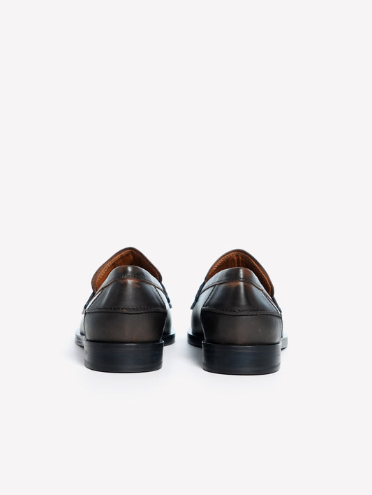 MOCASSINO IN PELLE MARRONE E NERO CATY - Marrone | Roberto Festa