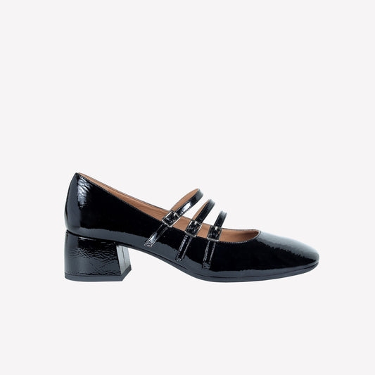 BLACK PATENT LEATHER MARY JANE PUMPS WITH STRAPS CIRCE - Pumps | Roberto Festa