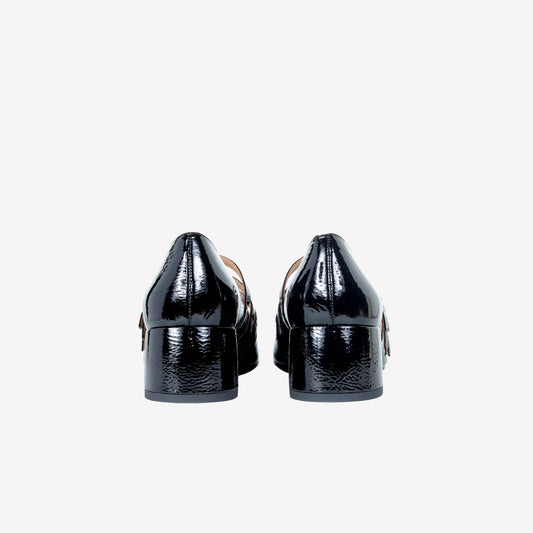 BLACK PATENT LEATHER MARY JANE PUMPS WITH STRAPS CIRCE - Nero | Roberto Festa