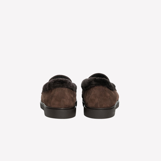 MAHOGANY-COLOURED SUEDE LOAFER DANESA - Marrone | Roberto Festa