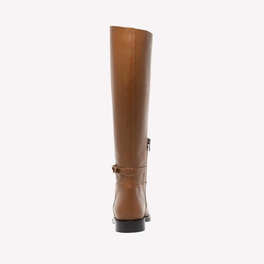 DAVIS TOBACCO KNEE BUCKLED BOOT - Marrone | Roberto Festa