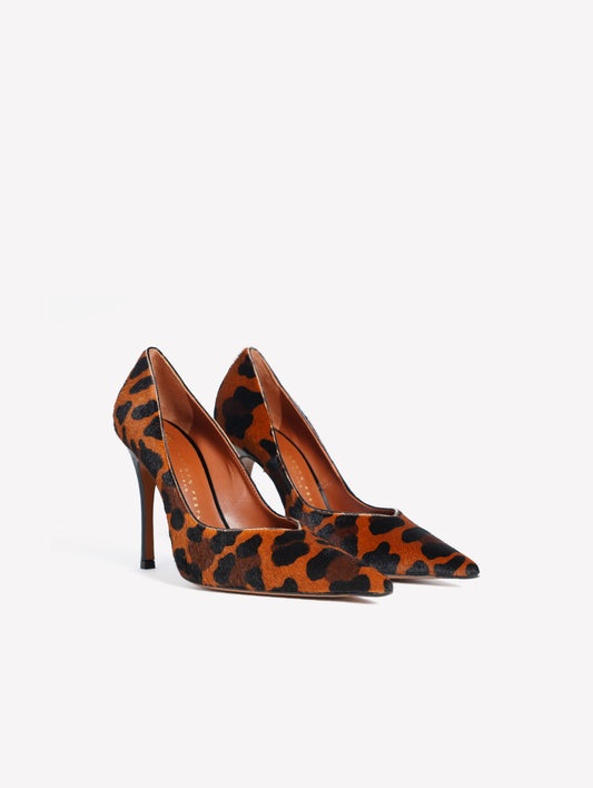 SPOTTED CALFSKIN PUMPS WITH HIGH STILETTO HEELS DILETTA - Black | Roberto Festa