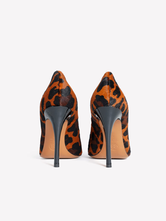 SPOTTED CALFSKIN PUMPS WITH HIGH STILETTO HEELS DILETTA - Black | Roberto Festa