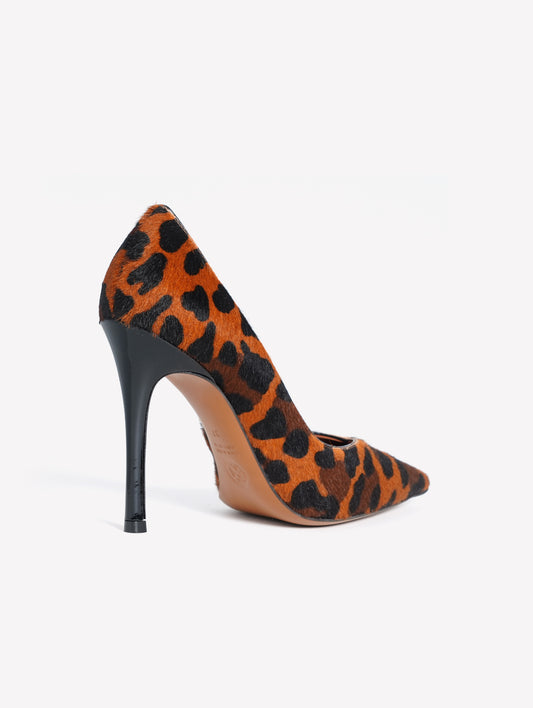 SPOTTED CALFSKIN PUMPS WITH HIGH STILETTO HEELS DILETTA - Black | Roberto Festa