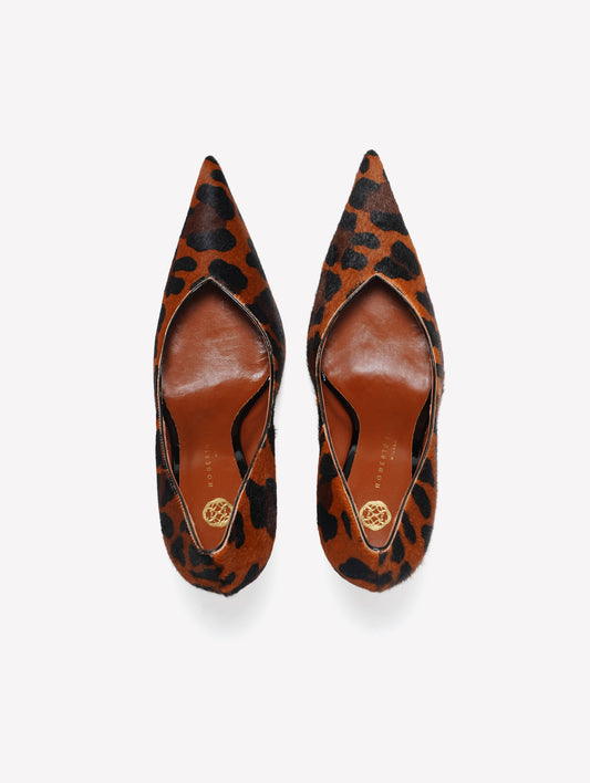SPOTTED CALFSKIN PUMPS WITH HIGH STILETTO HEELS DILETTA - Black | Roberto Festa