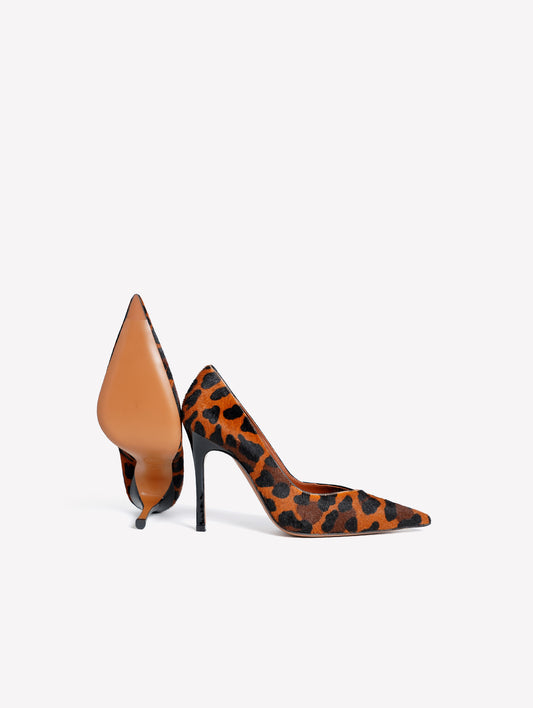 SPOTTED CALFSKIN PUMPS WITH HIGH STILETTO HEELS DILETTA - Black | Roberto Festa
