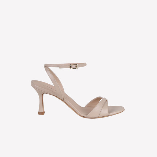 SANDAL WITH ANKLE STRAP IN BEIGE SOFTY LEATHER DONNA  - Beige | Roberto Festa