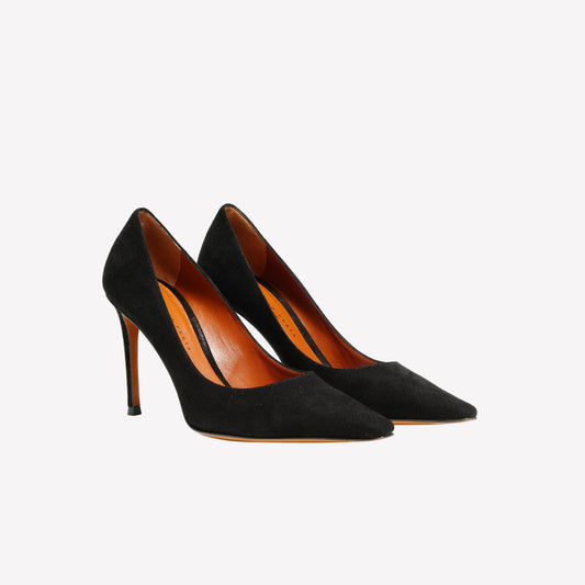 PUMP IN BLACK SUEDE WITH HIGH HEEL ELAIS - Pumps | Roberto Festa