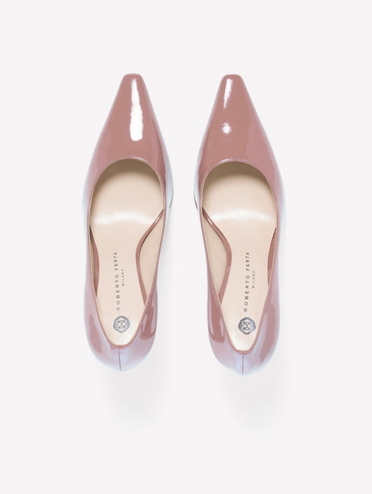 PHARD PATENT LEATHER PUMPS WITH HIGH HEELS ELAIS - Pink | Roberto Festa