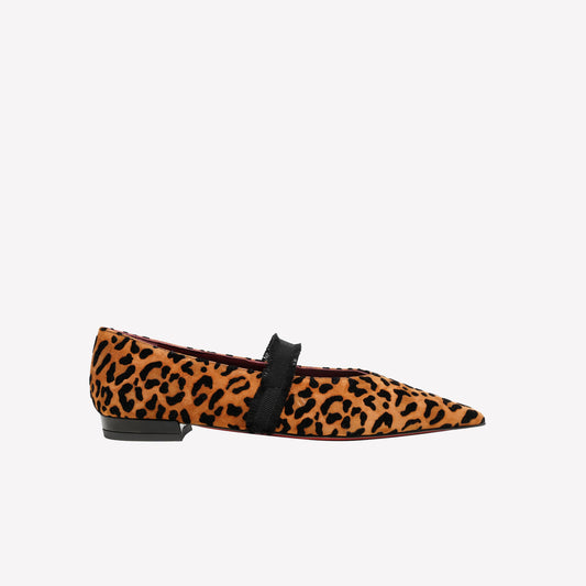 BALLERINA IN SUEDE FLOCKED LEOPARD WITH ELASTIC ON THE FOOT NECK ELIOR - Ballerina | Roberto Festa