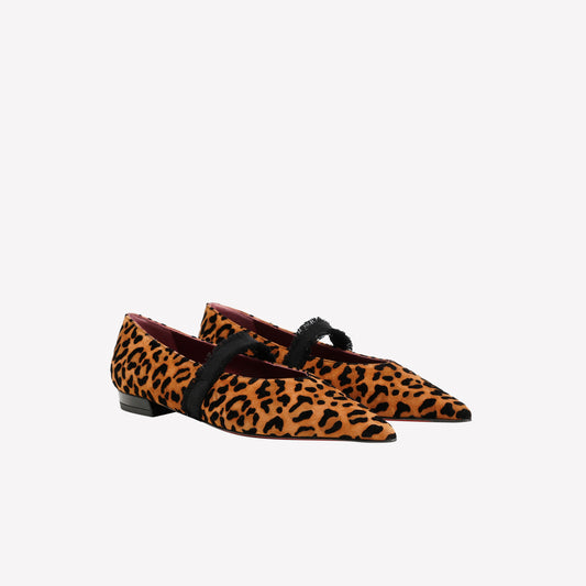 BALLERINA IN SUEDE FLOCKED LEOPARD WITH ELASTIC ON THE FOOT NECK ELIOR - Ballerina | Roberto Festa