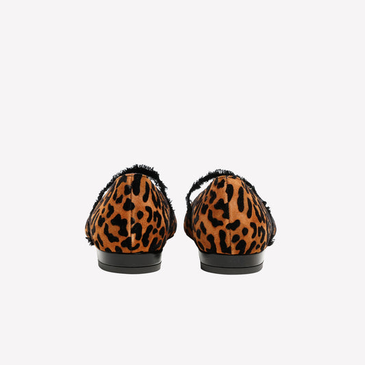 BALLERINA IN SUEDE FLOCKED LEOPARD WITH ELASTIC ON THE FOOT NECK ELIOR - Leopardato | Roberto Festa