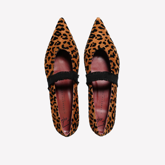 BALLERINA IN SUEDE FLOCKED LEOPARD WITH ELASTIC ON THE FOOT NECK ELIOR - Leopardato | Roberto Festa