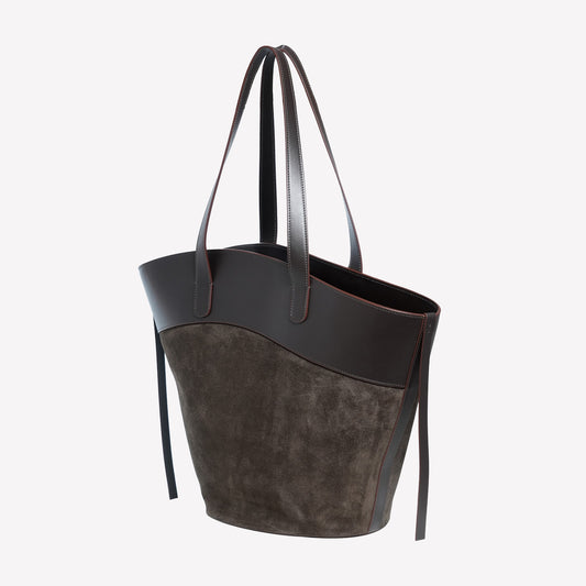 BORSA SECCHIELLO IN PELLE SCAMOSCIATA COLOR TESTA DI MORO ELISEA - Borse | Roberto Festa