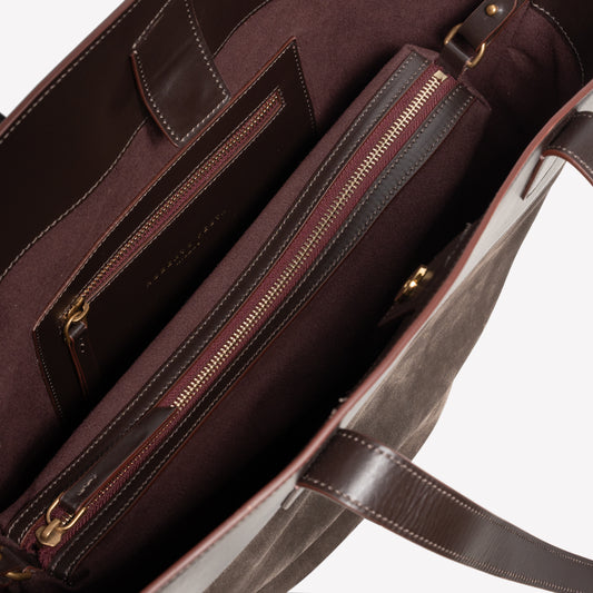 BUCKET BAG IN SUEDE COLOR DARK BROWN ELISEA  - Marrone | Roberto Festa