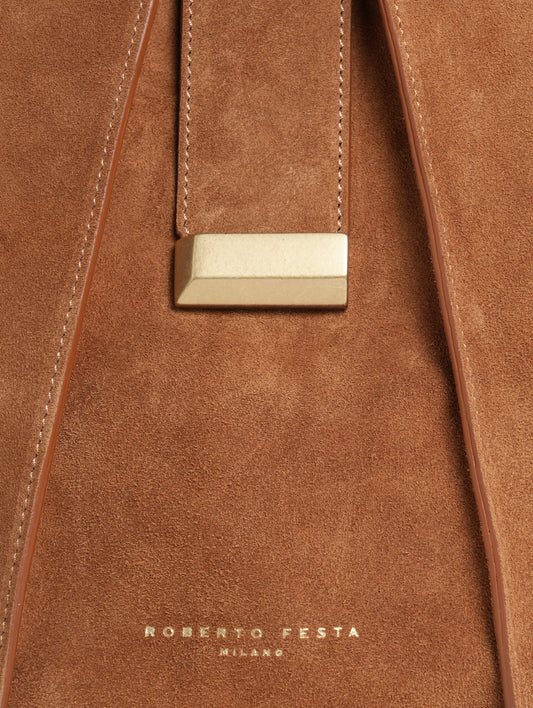 BORSA SHOPPING IN CROSTA COLOR CUOIO ELOISE - Marrone | Roberto Festa