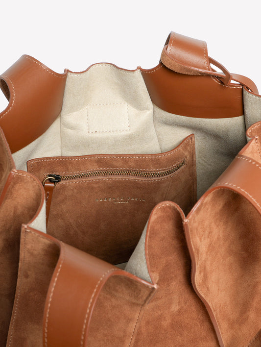 BORSA SHOPPING IN CROSTA COLOR CUOIO ELOISE - Marrone | Roberto Festa