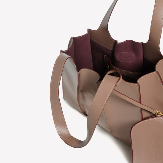 BORSA SHOPPING IN VITELLO COLOR FANGO ELOISE - Grigio | Roberto Festa