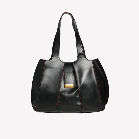 SHOPPING BAG IN BLACK CALF ELOISE   - Bags | Roberto Festa