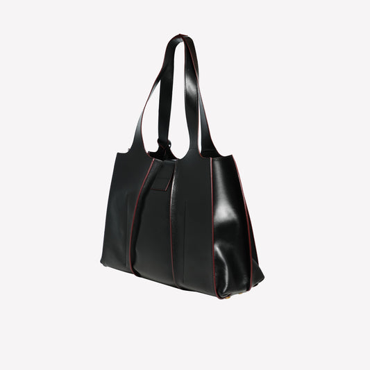 SHOPPING BAG IN BLACK CALF ELOISE   - Bags | Roberto Festa